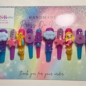 Colorful Handmade Press-On Nails